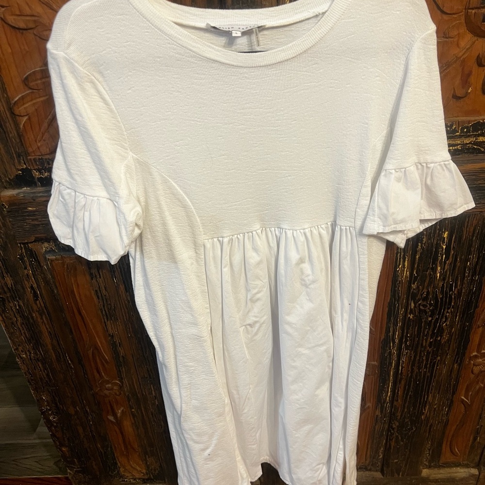 English Factory White Ruffle Sleeve dress